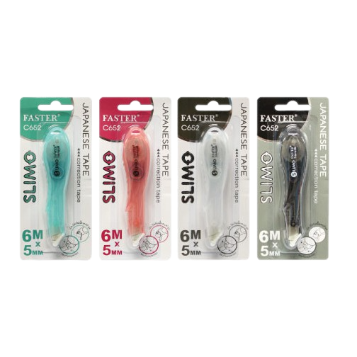 เทปลบคำผิด SLIMO Fester รุ่น C652 ขนาด 6M. x 5mm. ด้ามจับคละสี