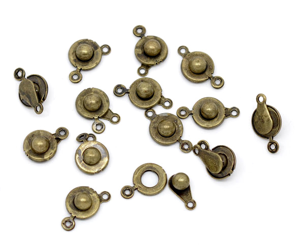 สลัก/ตะขอปิดสร้อยกระดุมแบบกด ขนาด 18x9.5mm 5 set