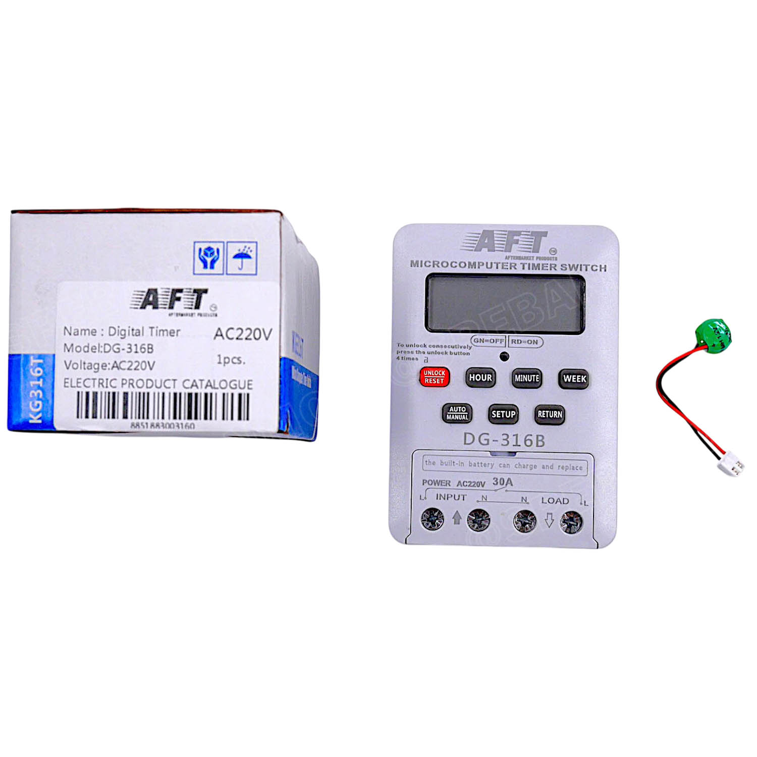 [ 1 ชิ้น ] DG-316B ดิจิตอลไทม์เมอร์ 220V 30A 16โปรแกรม Digital Timer ตัวตั้งเวลา แบบดิจิตอล Microcomputer Timer Switch สวิตช์ตั้งเวลา นาฬิกาตั้งเวลาเปิดปิด ดิจิตอล เครื่องตั้งเวลา เปิด-ปิด อุปกรณ์ไฟฟ้า อัตโนมัติ