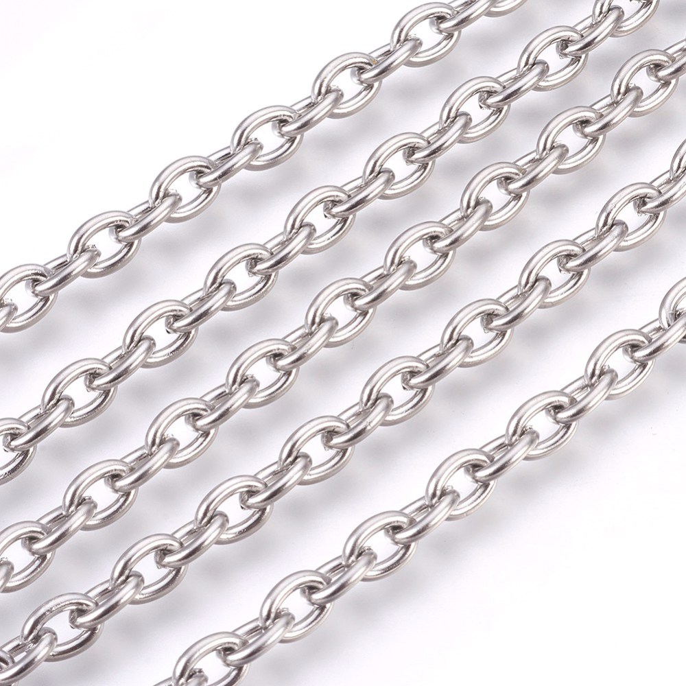โซ่สแตนเลส 304 cable chain ข้อวงรี มี 2 ขนาด ยาว 5 เมตร