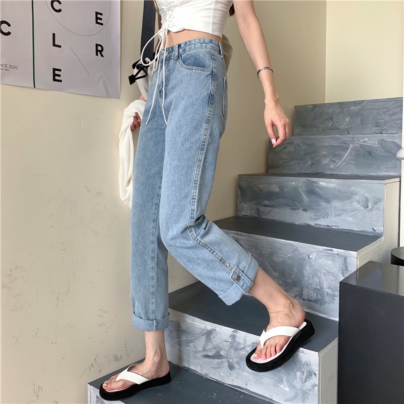 JINA Boyfriend jeans กางเกงยีนส์ขา 9 ส่วน