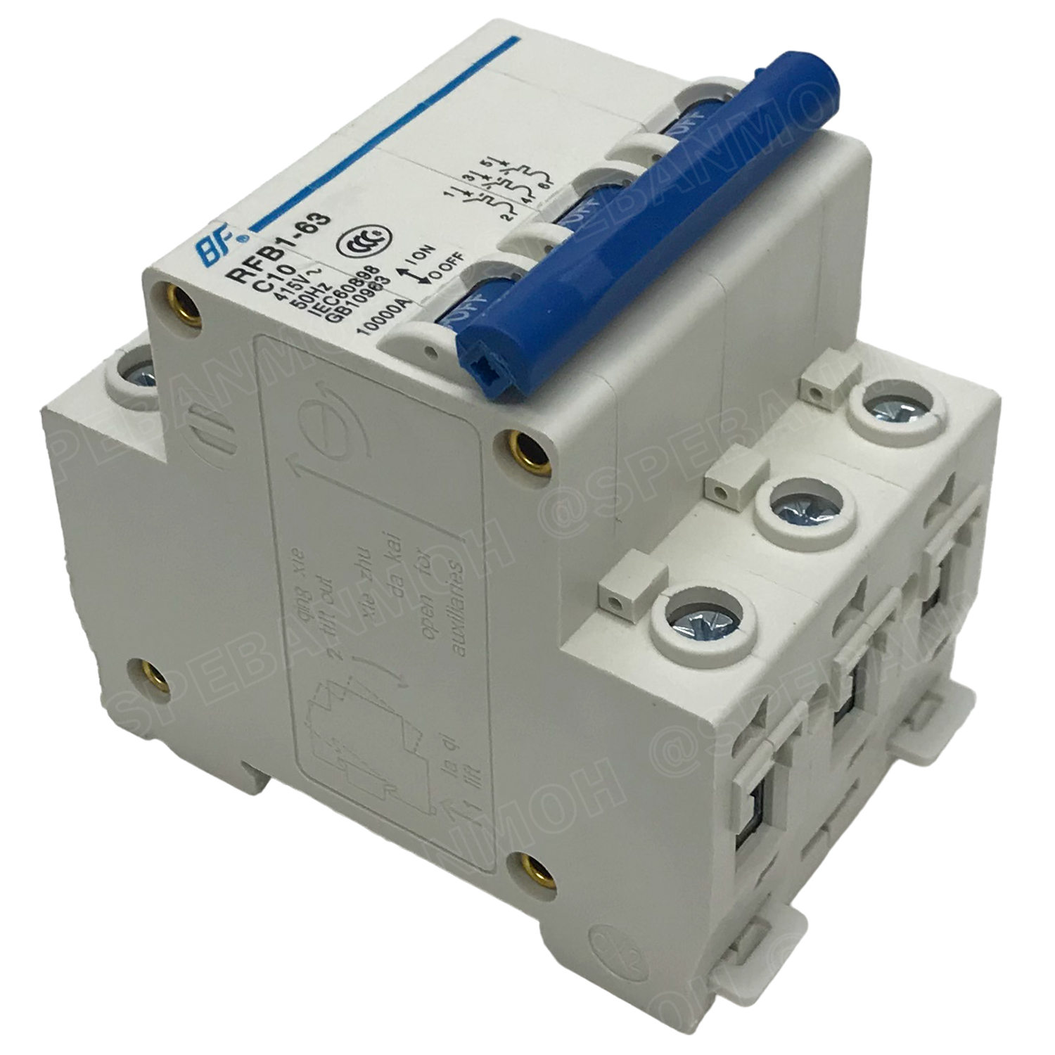 [ 1ชิ้น ] RFB1-63 3P 10A เบรกเกอร์ 6kA Type C เมนเบรกเกอร์ เบรกเกอร์ลูกย่อย ลูกย่อย 3โพล เบรกเกอร์กันไฟเกิน BF เซอร์กิตเบรกเกอร์ RFB1-63 415VAC 3เฟส เบรกเกอร์ไฟบ้าน ยึดรางปิกนก เบรกเกอร์ติดรางดินเรียล 3Phase Mini Circuit Breaker MCB 3P