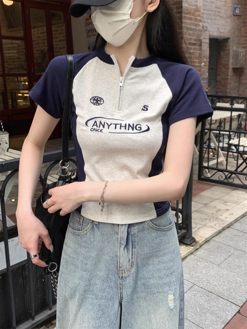 Anything zipper tee เสื้อยืดแต่งซิป