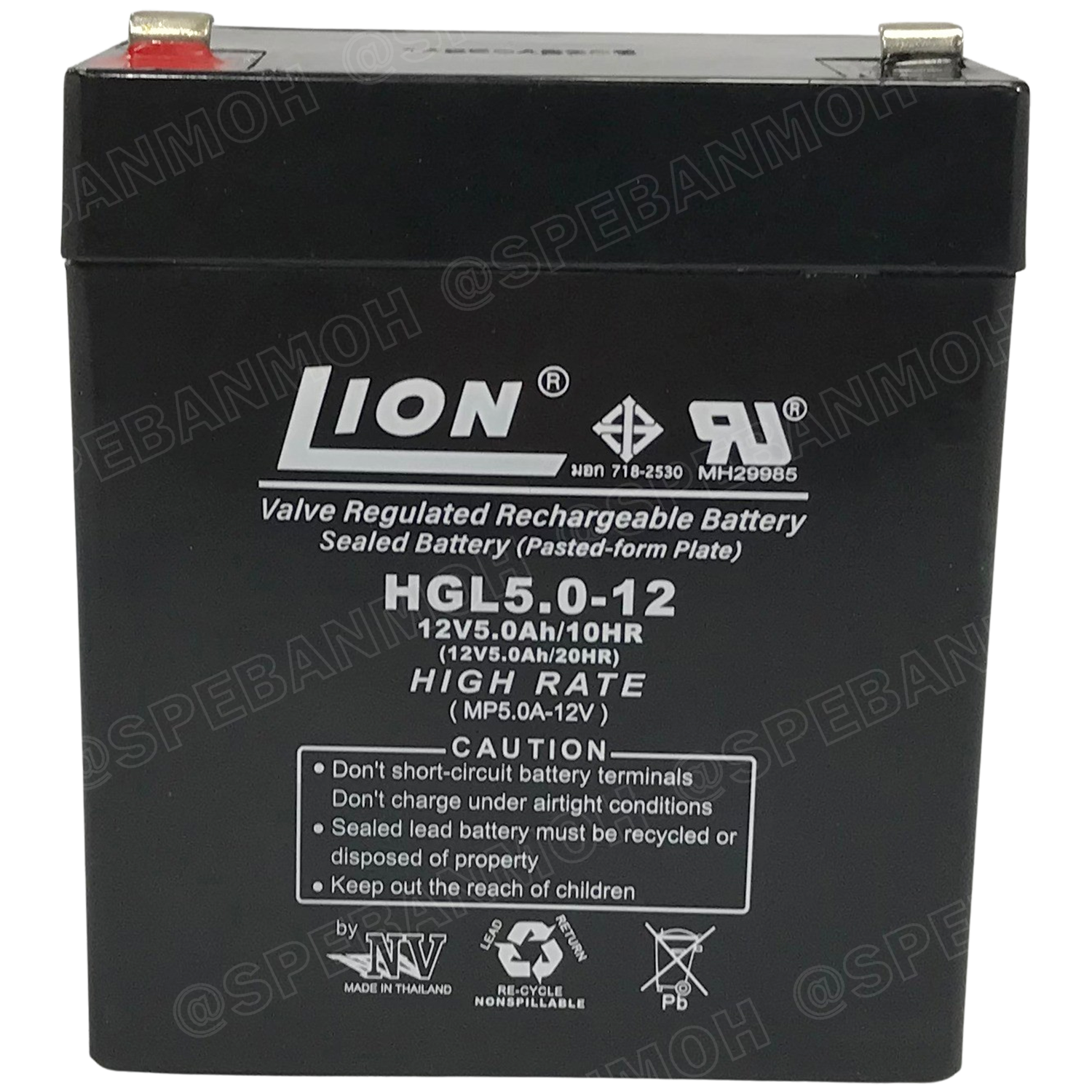 HGL5.0-12 Lion Battery 12V 5A แบตเตอรี่แห้ง สำรองไฟ 12V 5.0Ah Lion แบตเตอรี่เอ็นวี แบตเตอรี่ Lion แบตแห้ง Lion แบต UPS ไฟฉุกเฉิน ระบบเตือนภัย แบตเครื่องสำรองไฟ แบตไฟฉุกเฉิน แบตUPS แบตเตอรี่แห้ง Lion Valve Regulated Lead Acid Battery แบตเตอรี่ชนิดแห้ง ไม่ต