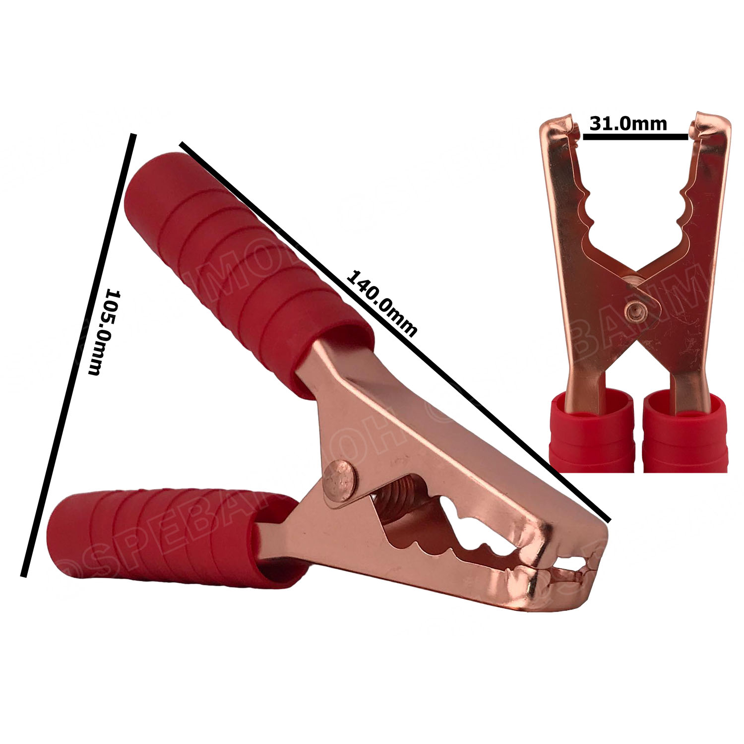 [ 1คู่/ดำ1 แดง1 ] ปากคีบแบตเตอรี่ Alligator Clip AL-008 ปากคีบทองแดง 200A ยาว 140mm ปากคีบ 5.5นิ้ว 200แอมป์ ปากคีบแบต ที่คีบแบตเตอรี่ คลิปปากจระเข้ ดำ-แดง หุ้ม ปากคีบ รถยนต์ รถบรรทุก จั๊มสตาร์ท ปากคีบ DC ปากคีบแบตรถยนต์ DC Alligator Clip