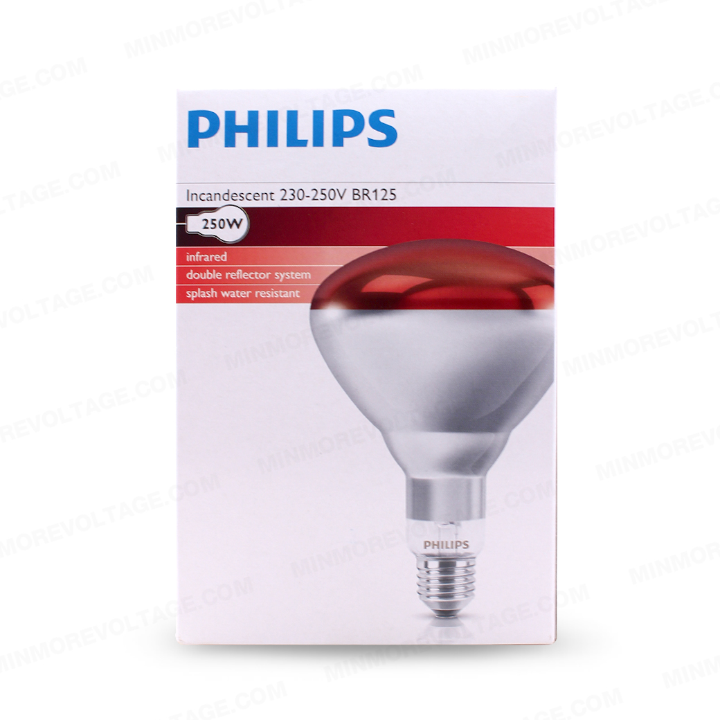 หลอดไฟอินฟาเรด 250W ใช้ให้ความร้อนสัตว์เลี้ยง ใช้ในการแพทย์ ยี่ห้อ PHILIPS