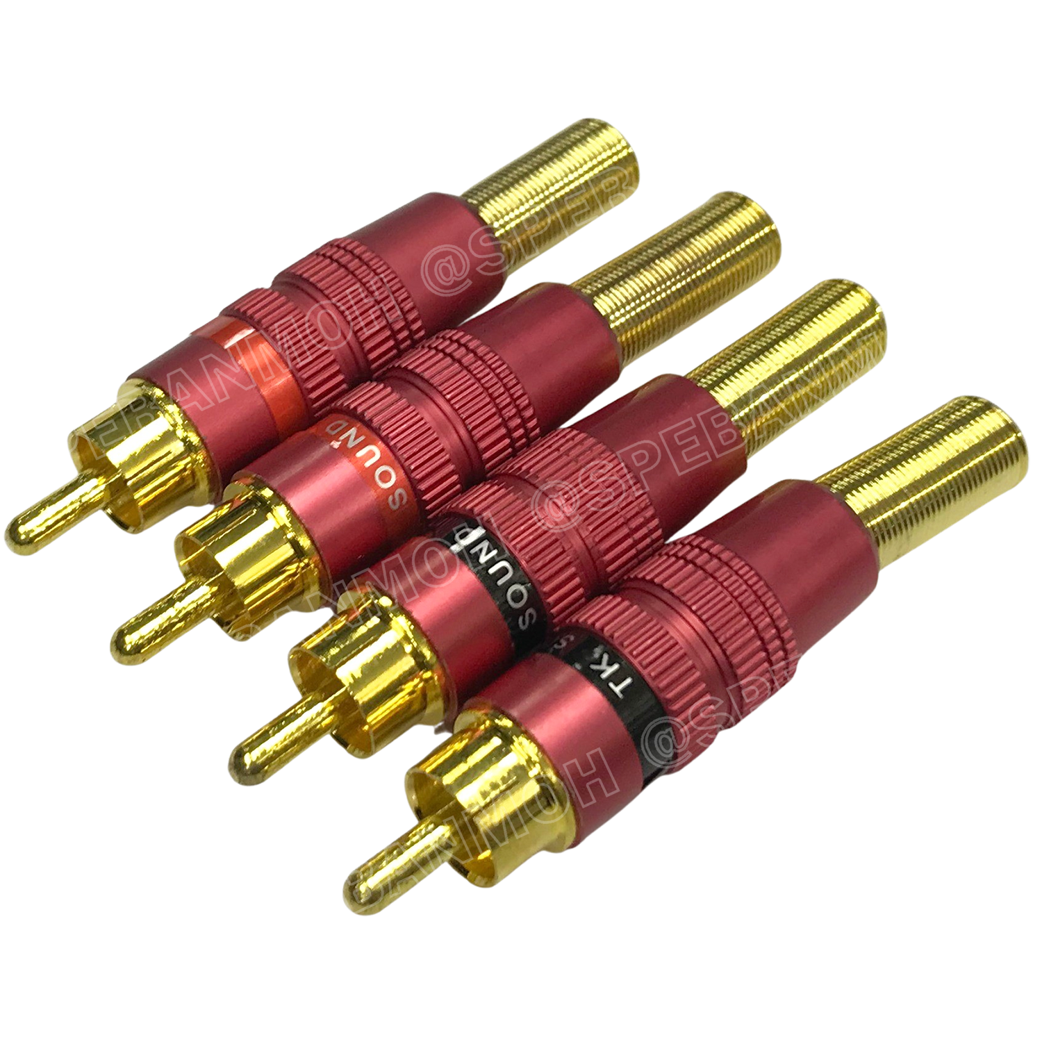 [ 1แพ็ค / 4ตัว ] RCA-127 สีแดง RED ปลั๊ก RCA-127 ท้ายสปริง ( RCA Plug ) 6mm ผู้ ปลั๊ก RCA ผู้ Male RCA Plug ตัวผู้ RCA Connector Male หัว RCA ตัวผู้ หัว RCA ตัวเมีย หัว RCA ทองแดงแท้ ปลั๊กRCA ปลั๊กต่อสายสัญญาณ หัวต่อสายRCA หัวแจ็ค RCA ตัวผู้