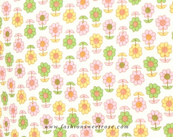 SK-377 กระโปรงแฟชั่น&ทำงาน ทรงสอบ Twin Pleated Skirt ผ้าคอตต้อนญี่ปุ่นพิมพ์ลายดอกไม้