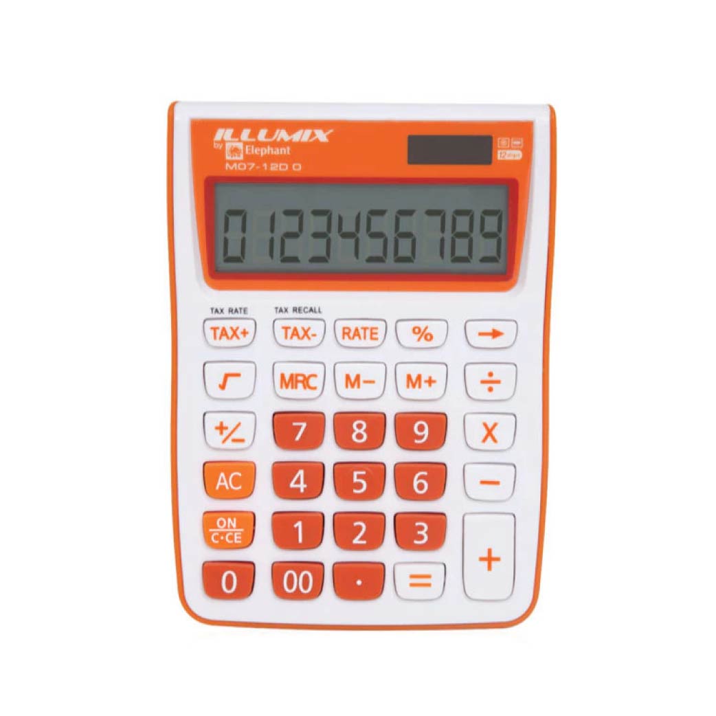 เครื่องคิดเลข ตราช้าง 12 หลัก ขนาดกลาง รุ่น M07-12D