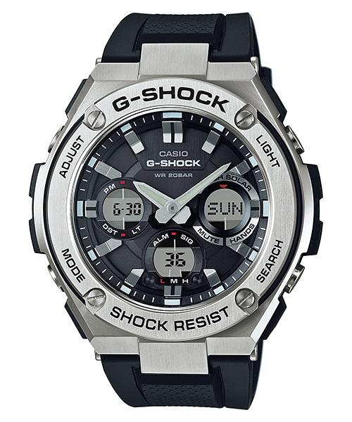 CASIO G-SHOCK รุ่น GST-S110-1ADR สีเงิน สายดำ สินค้าของเเท้ รับประกันศูนย์ CMG