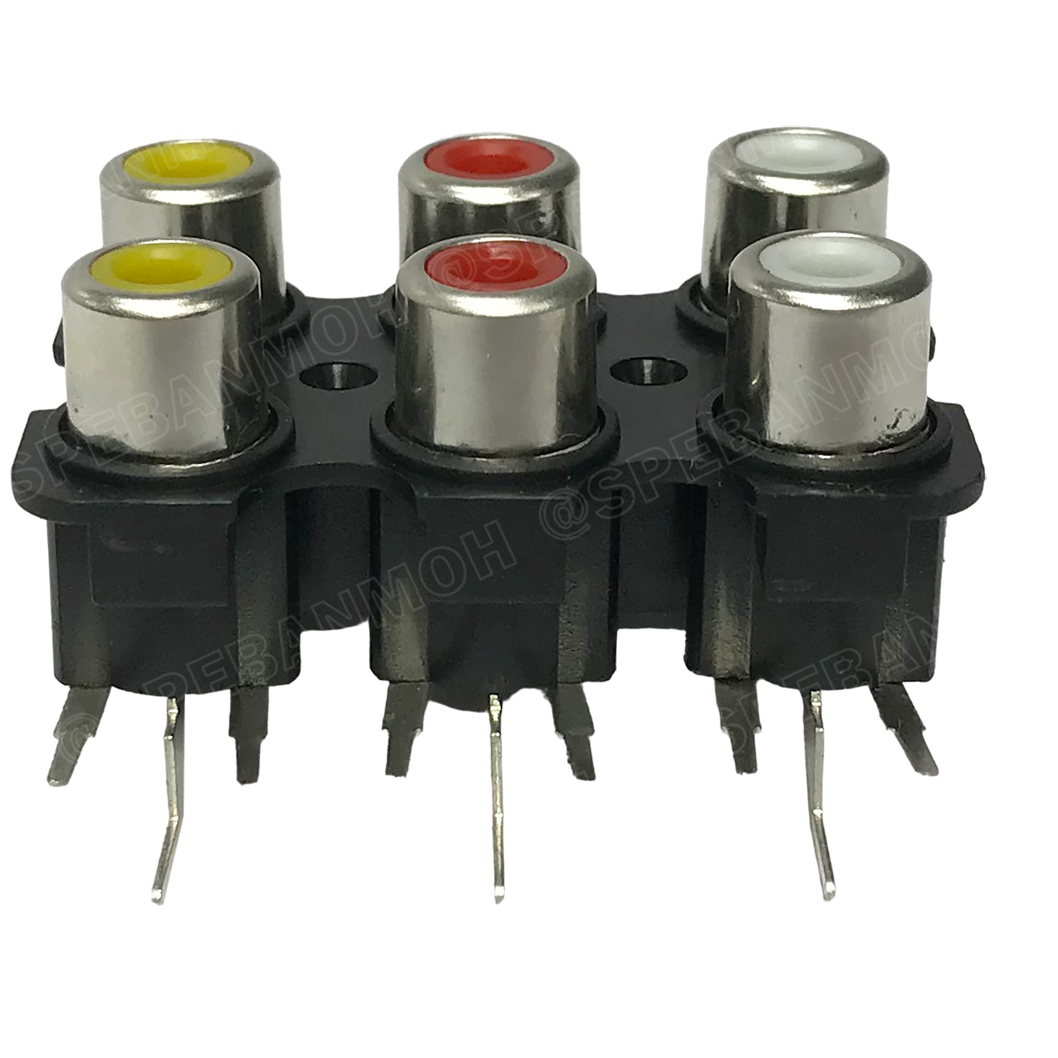 [ 2 ชิ้น ] RCA-F-200-6P-YRW แจ็ค RCA 6ช่อง ลงปริ้น RCA 6P For PCB Board แจ็ค RCA ตัวเมีย ลงปริ้น ติดแท่น พลาสติก Female RCA Connecter RCA ตัวเมีย แจ็คอาร์ซีเอตัวเมีย ติดแท่นแอมป์รถยนต์ แจ็คแดงขาว RCA SOCKET สำหรับบอร์ด PCB