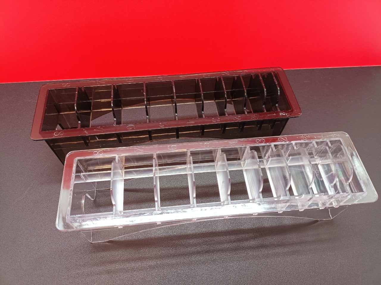กล่องใส่ฟันรอง แบบยาว - 10ช่อง สีขาว ดำ