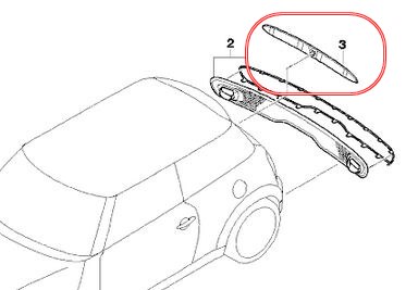 แผ่นปิดมือจับ, ฝากระโปรงหลังที่มีไฟ MINI COOPER R55, R56, R57, R58, R59 (51132753603) /แท้