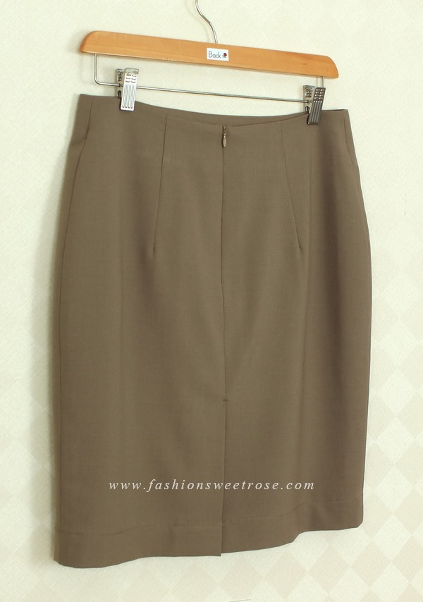 SK-391 กระโปรงแฟชั่น&ทำงาน ทรงดินสอ ผ้า Rose Skinny สีน้ำตาลอ่อน สไตน์เรียบหรู
