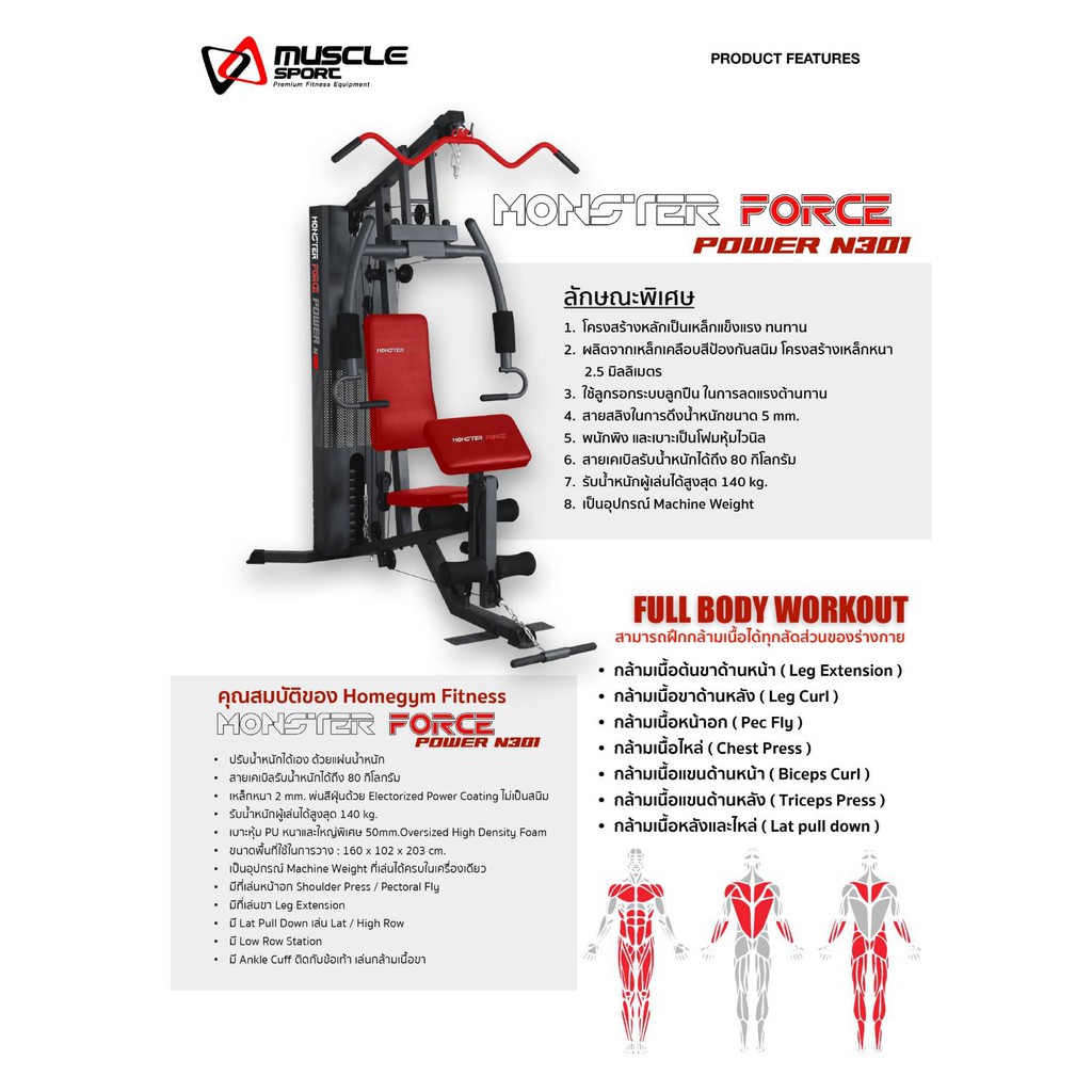โฮมยิม HOMEGYM Monster Force N301/ 1สถานี