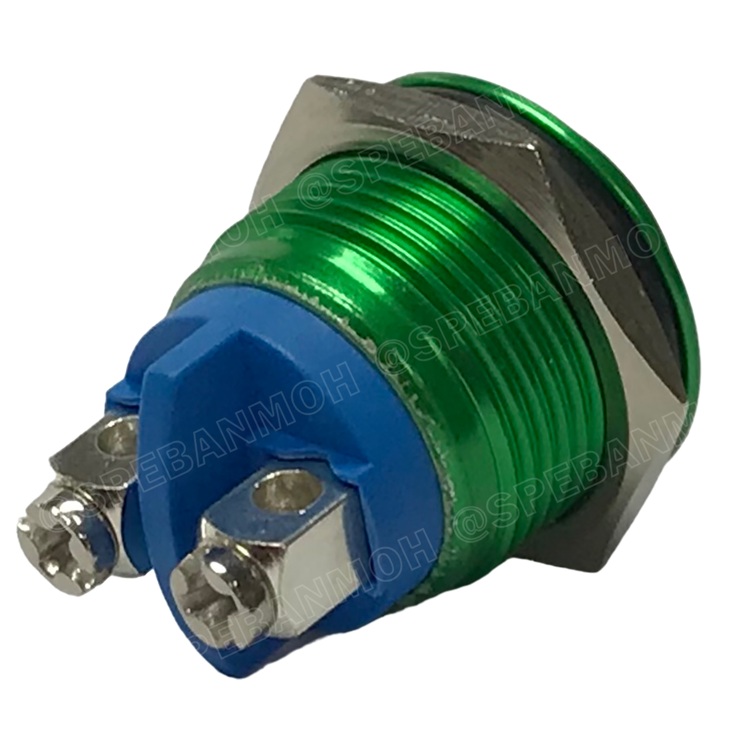 [ 1ชิ้น ] GQ16-H10-NK-G สวิทช์เหล็ก 16mm กดติดปล่อยดับ สีเขียว Green หัวนูน กดเด้ง Momentary Metal Switch สวิทช์เหล็ก16มิล ไม่มีไฟ 12V 24V 220V กดติด-ปล่อยดับ Metal Button Switch สวิทช์กด Push Button Switch กดติดปล่อยดับ No Lamp