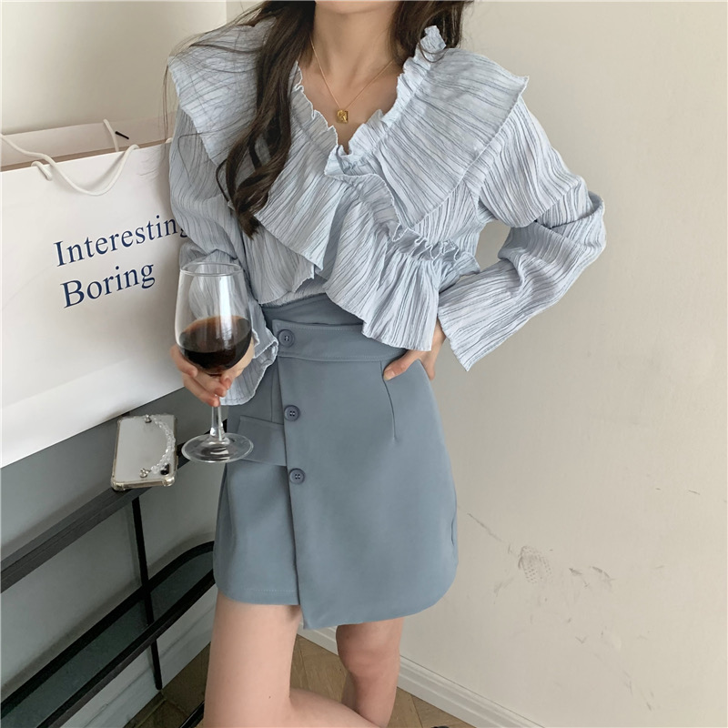 Ocean A - LINE Skirt กระโปรงสั้นเข้ารูป