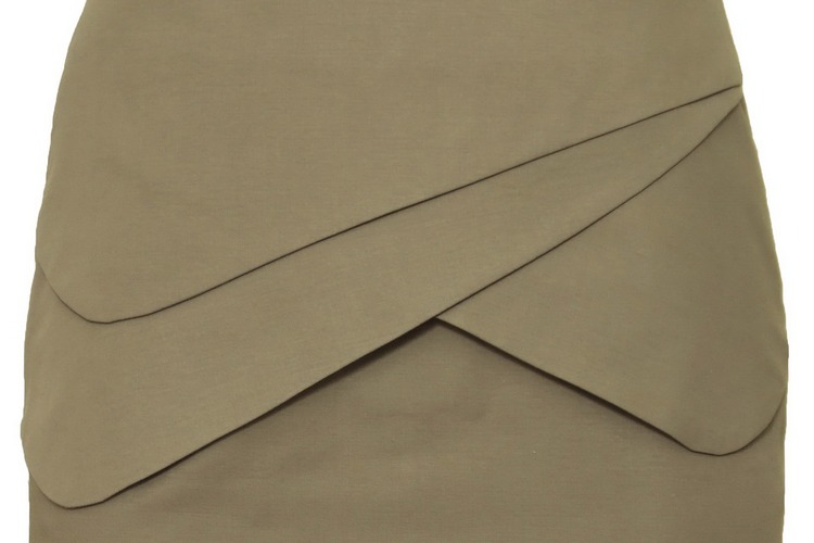 SK-088 กระโปรงแฟชั่น&ทำงาน ทรงสอบ ผ้าคอตต้อนญี่ปุ่นผสมสเปนเดกสีเทา