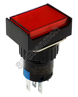 L16A-003-8P-DZ สวิทช์กดติด-กดดับ (Maintain) ∅16mm OFF-ON AC 220V สีแดง (Red)