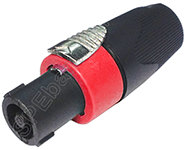 [ 2ชิ้น ] SP-002 ปลั๊กสเปคคอน 4 โพล ต่อสาย (Speak-On 4 Pole Cable Connector) สีแดง