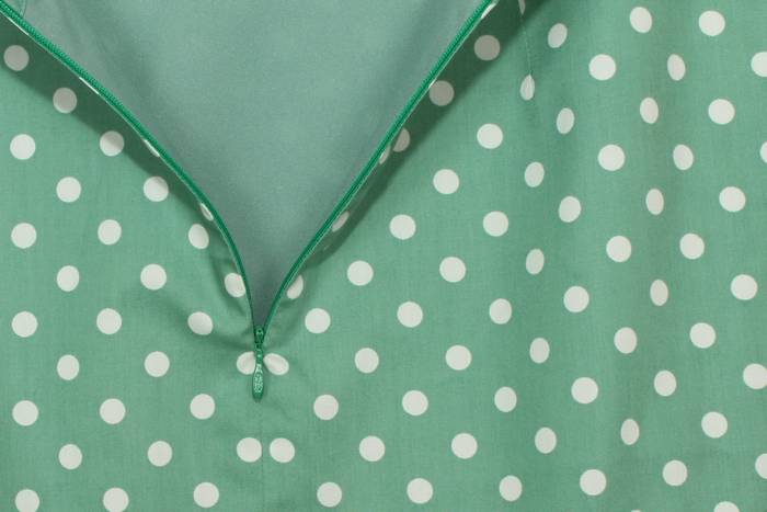 SK-199 กระโปรงแฟชั่น&ทำงาน ทรงย้วย ผ้าคอตต้อนญี่ปุ่นสีเขียว Polka Dot Green
