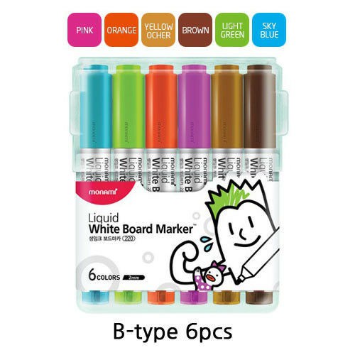 Monami Whiteboard ปากกา ไวท์บอร์ด แบบลบได้ โมนามิ SigmaFlo Liquid Marker รุ่น 220 แบบหัวกลม แบบเซ็ต