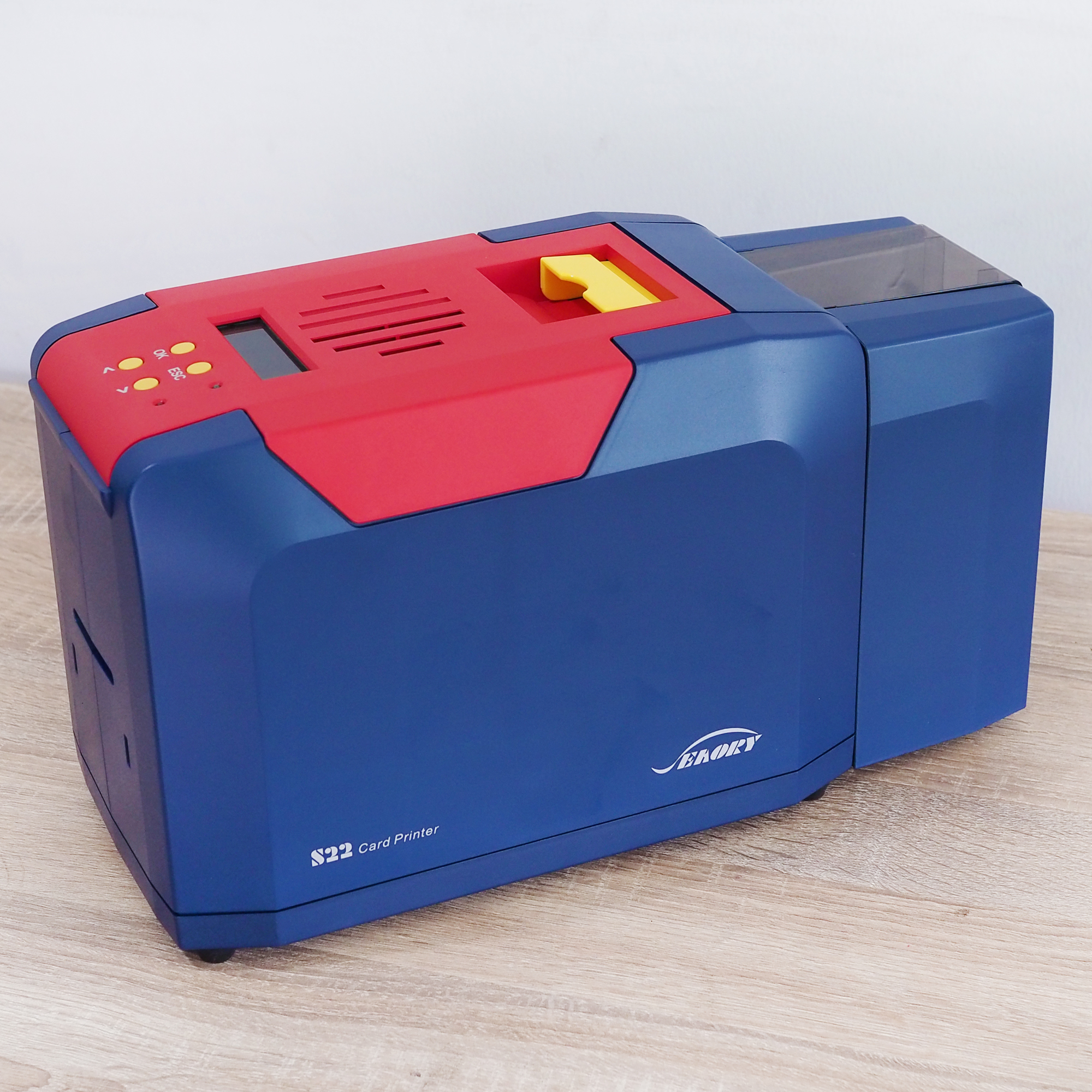เครื่องพิมพ์บัตรพลาสติก พิมพ์บัตรพนักงาน บัตรข้าราชการ บัตรประจำตัว บัตรนักเรียน แบบสองหน้า Card printer Thermal dye-sublimation direct to card Seaory S22 Dual sided