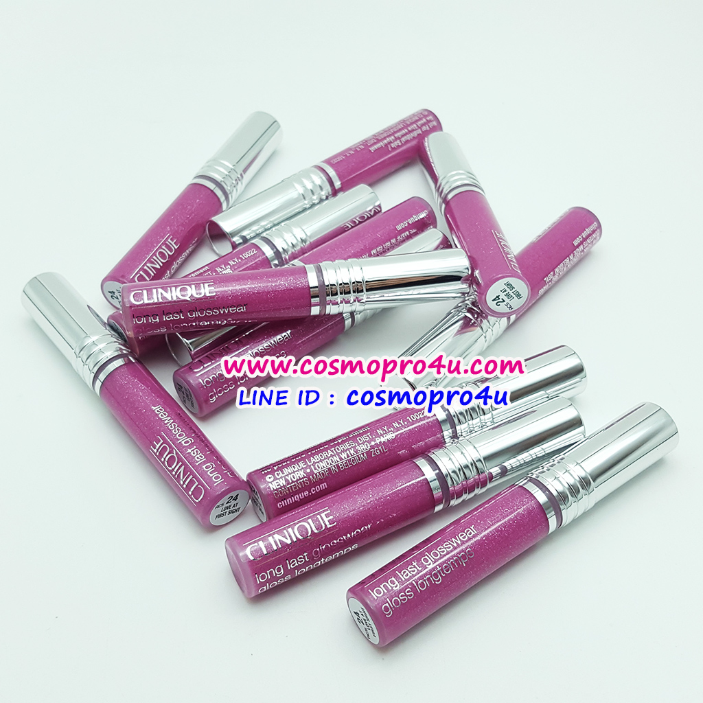 ลิปกลอส (คลินิกข์) สีชมพู CLINIQUE Long Last Glosswear #24 Love at First Sight รักแรกพบ ให้ประกายเงางาม ปกป้อง ดูแลริมฝีปาก ป้องกันปากแตกแห้ง