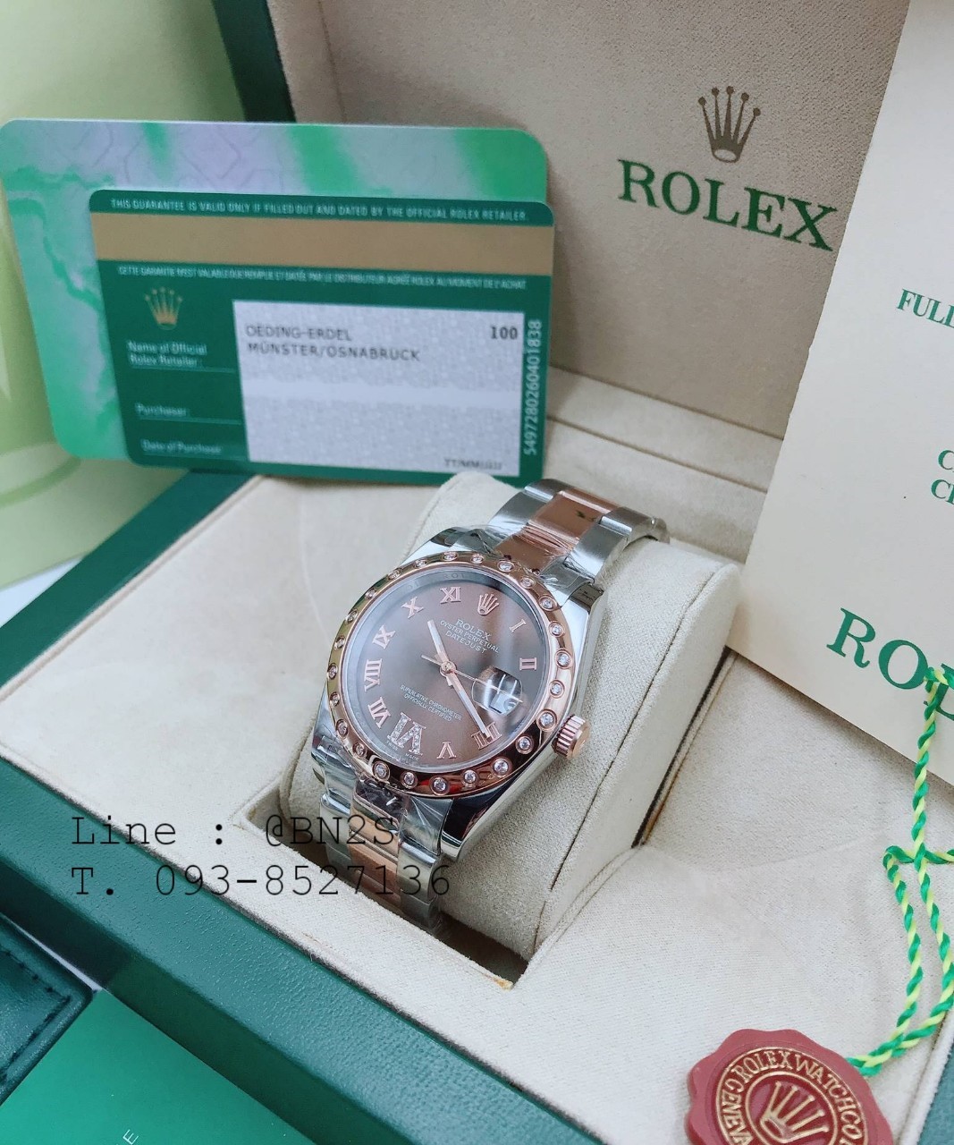 ROLEX DATEJUST Watch หน้าปัดล้อมเพชร มาพร้อมกล่องครบชุดตามรูป