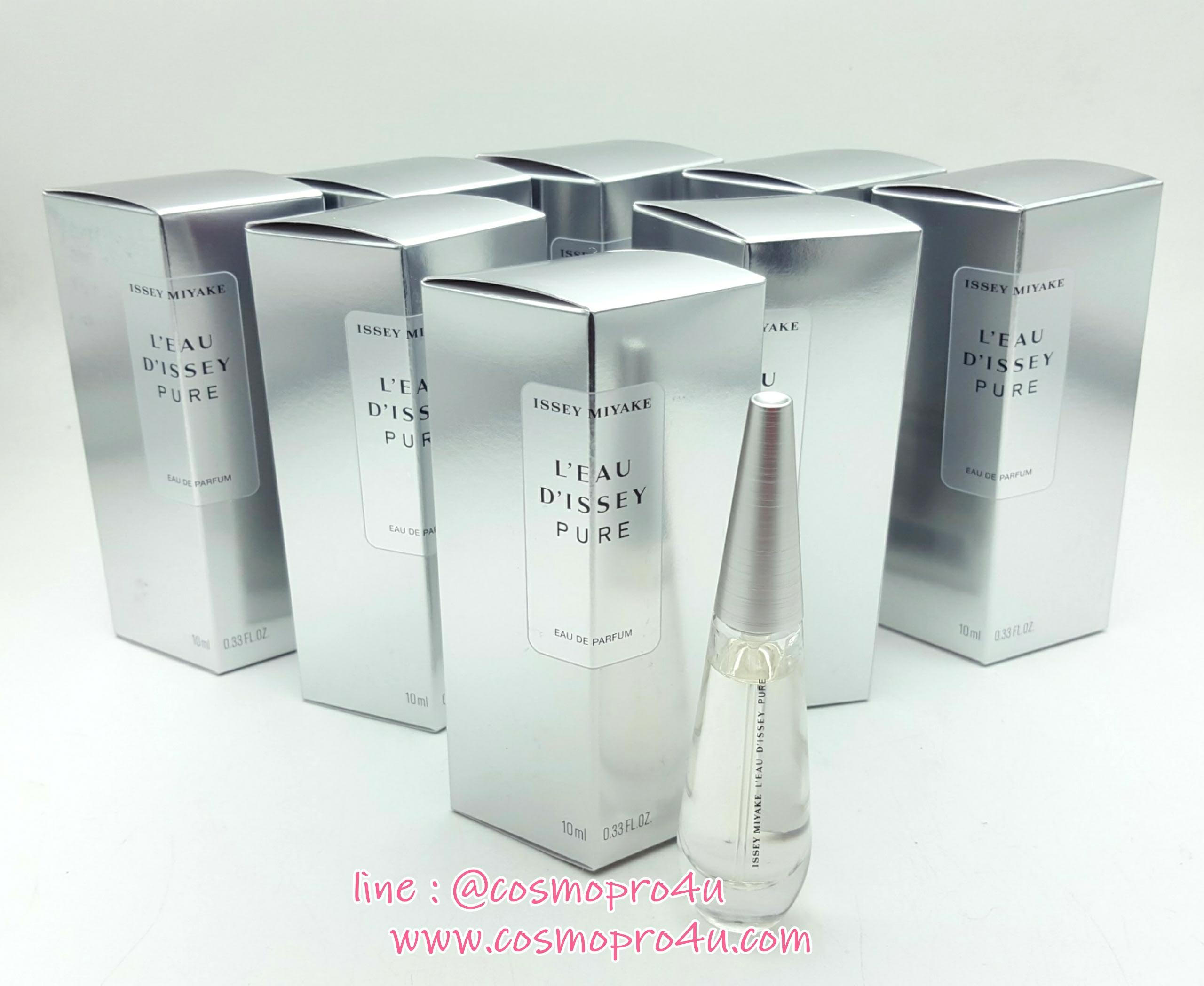 (มินิ) น้ำหอม ISSEY MIYAKE L EAU D Issey PURE EDP 10ml หัวสเปรย์ กล่องสีเงิน อิซเซ่ เพียว สำหรับผู้หญิง ติดอันดับ 1ใน10 น้ำหอมสุดปัง