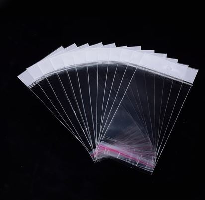 ถุงพลาสติกใส หัวมุกรูแขวน ขนาด 6x17-17.5 ซม. (ส่วนใช้งาน 6x12.2 ซม.) หนา 0.045mm