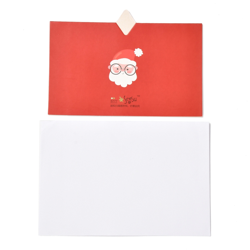 5 ใบ การ์ดอวยพร คริสต์มาส ปีใหม่ พร้อมซองสีขาว ขนาด 100x140x0.3mm