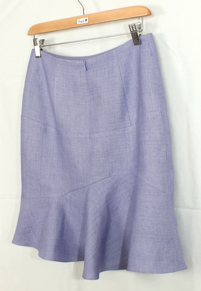 SK-220 กระโปรงแฟชั่น&ทำงาน ทรงย้วย ผ้าลินินญี่ปุ่น สีม่วง
