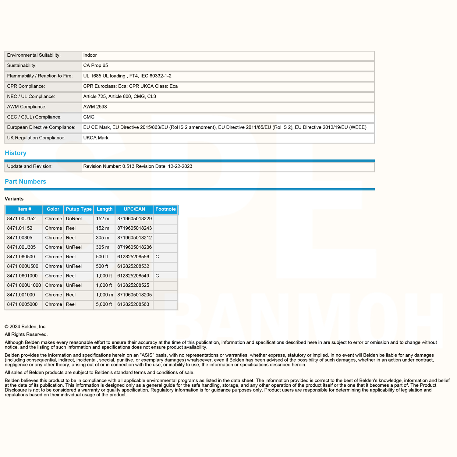 [ 1เมตร ] Belden 8471 สายลำโพงตีเกลียว 2CX16AWG 1.31 mm² Speaker Cable Belden Tinned Copper Wire ทองแดงเเท้เคลือบด้วยดีบุก คุณภาพสูง ป้องกันการกันกร่อน ไม่เป็นขี้เกลือ Audio Speaker Cable ทองแดงเคลือบดีบุก ฉนวน PVC High Conductivity Speaker Cable 1 Pair