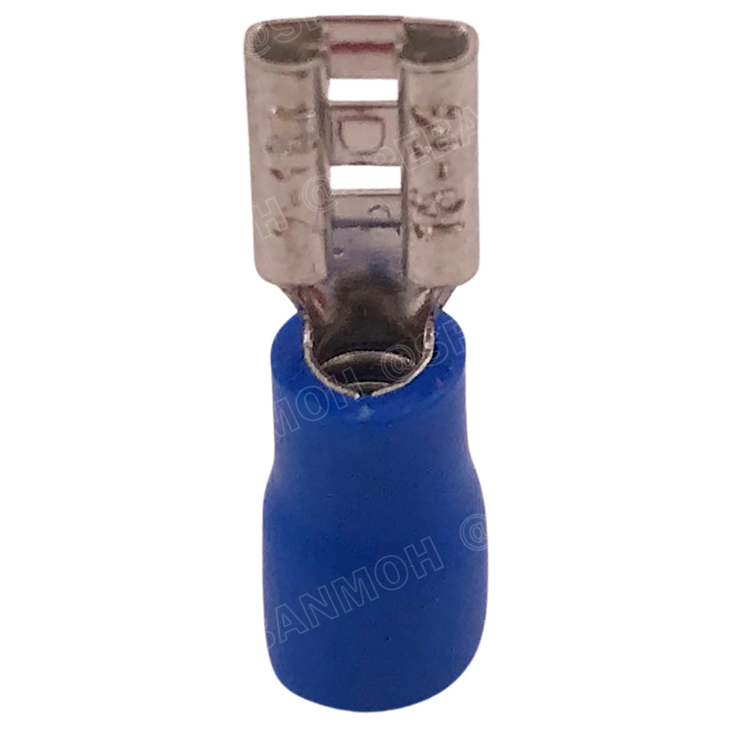 [ 100 ตัว/ถุง ] FDD2-187 สีน้ำเงิน Blue หางปลาเสียบแบน ตัวเมีย หุ้มฉนวน สำหรับสาย 1.5-2.5 mm2 16-14awg หางปลาหุ้มฉนวน Crimping Terminal หางปลาเสียบแอร์ ตัวเมีย เทอร์มินอลต่อสาย ขั้วต่อสายไฟ Insulated Terminal ตัวต่อสาย หุ้มฉนวน ข้อต่อสายแบบย้ำ Crimp Sleev