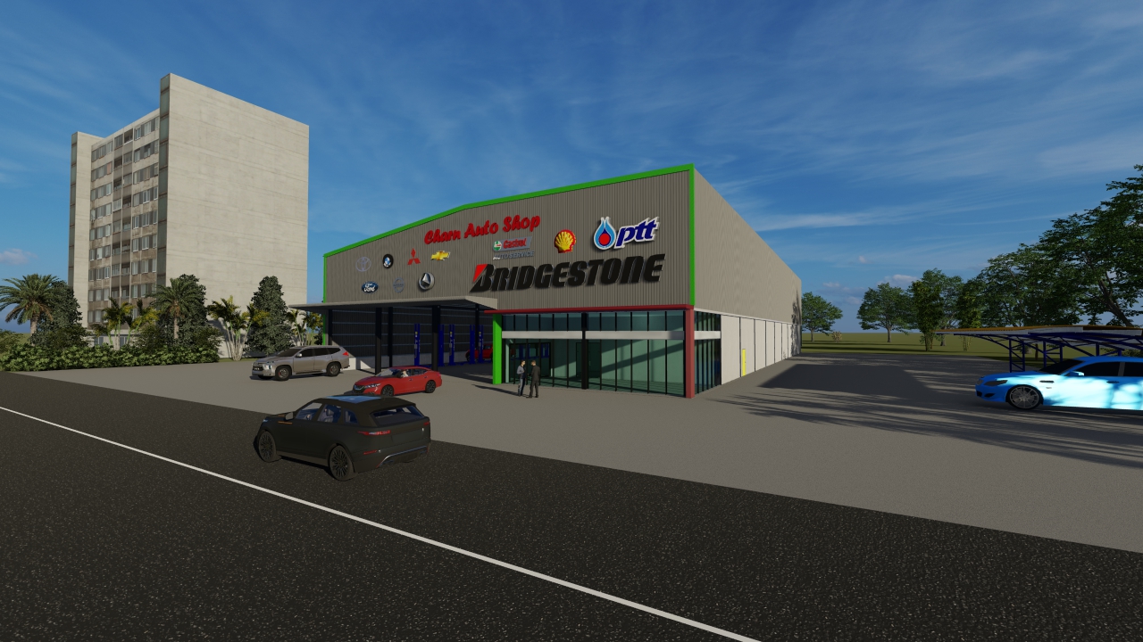 แบบศูนย์บริการรถยนต์แจกฟรี