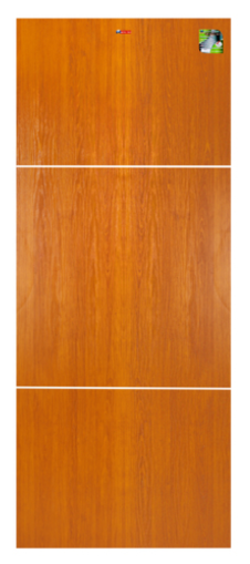 MP14 ประตู UPVC เซาะร่อง สีโกลเด้นทีค