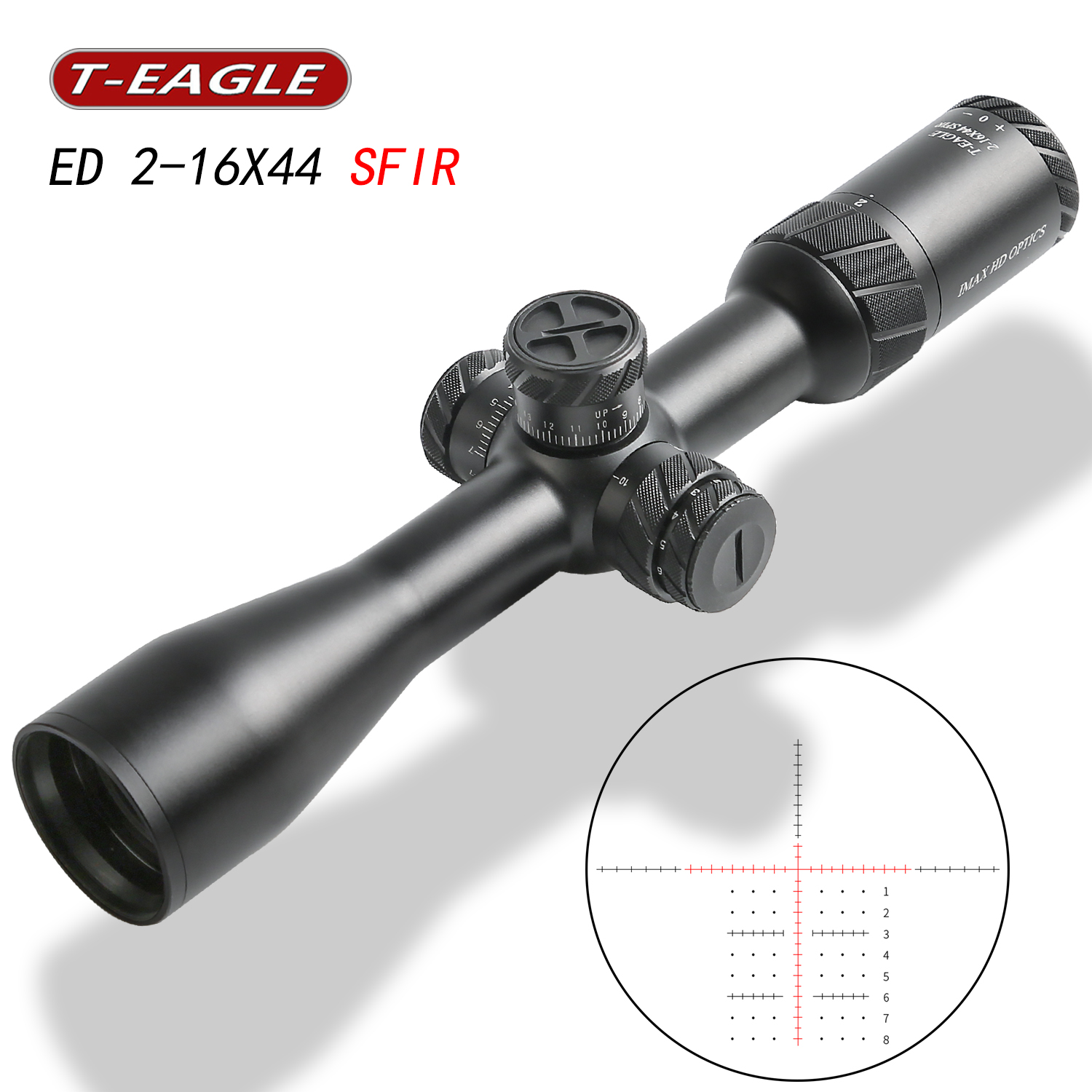 กล้องติดปืน กันน้ำ กันกระแทก T-EAGLE I MAX ED 2-16x44 SFIR SCOPE