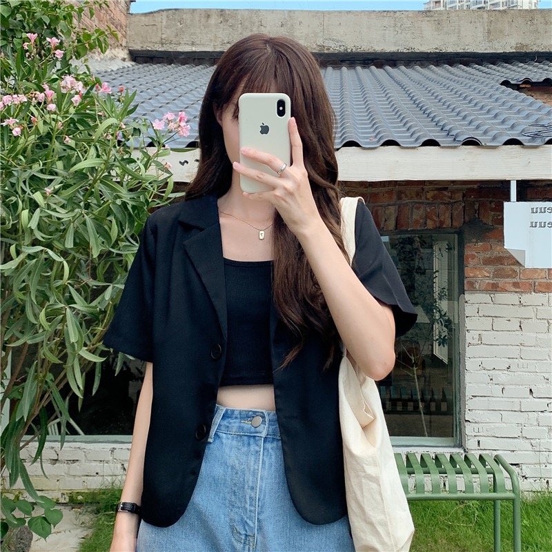 Summer mini blazer - เสื้อคลุมเบลเซอร์มินิ แขนสั้น