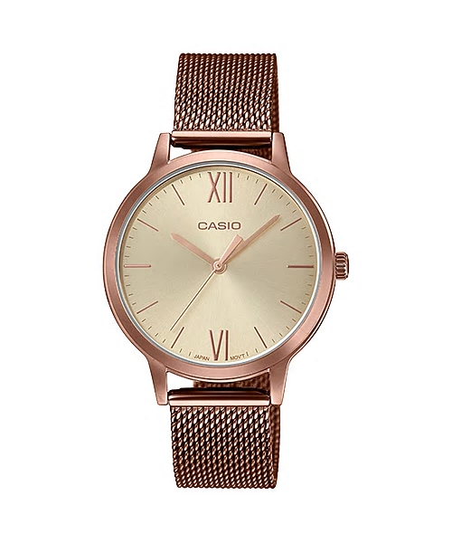 CASIO Standard รุ่น LTP-E157MR-9ADF สีโรสโกลด์ สายสแตนเลส สินค้าใหม่ ของแท้ รับประกันศูนย์ CMG