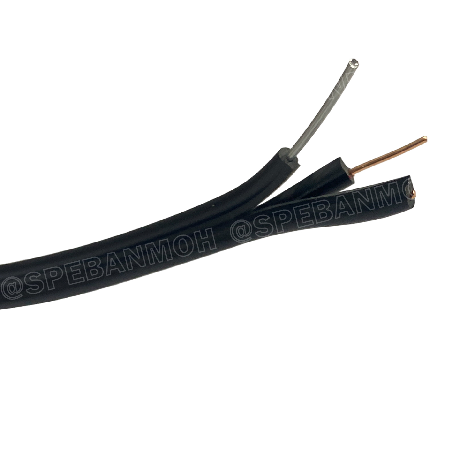 [ 200 เมตร ] HBDW-0-9 สายดรอปวาย 2Cx0.9sq.mm Drop Wire Cable ทองแดงเท้ 0.9mm2 HYBRID สายลำโพง Speaker Cable สายเดินเสียงตามสาย Copper Wire สายลำโพง มีสลิง สายไฟคู่ ดำแดง Twin cable with drop wire ทองแดงเต็ม ยี่ห้อ ไฮบริด 0.9มิล