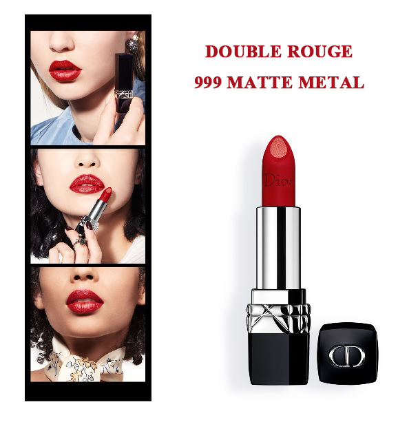 ลิป Dior Rouge Dior-Double Rouge sample Bubble card 2017 ลิปดิออร์ ซองทดลอง พร้อมแปรง สี 999matte กับ 999matte metal