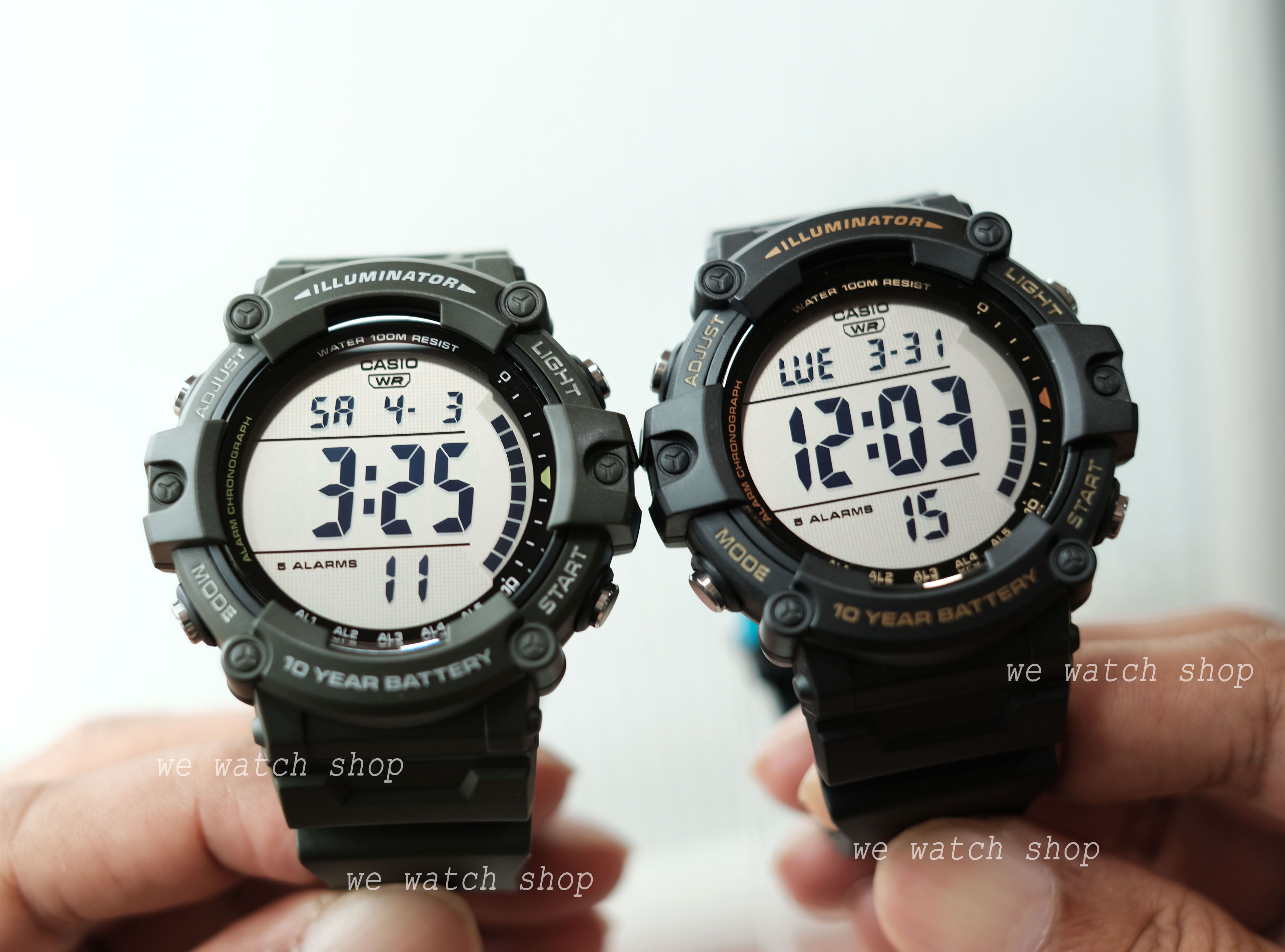 CASIO รุ่น AE-1500WHX-3AVDF สีเขียว รุ่นใหม่ 2022 จอใหญ่ ชัด สายยาวพิเศษ ของเเท้ สินค้ารับประกันศูนย์ CMG 1 ปี