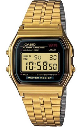 Casio Classic รุ่น A159WGEA-1DF สีทอง หน้าปัดดำ สินค้าของเเท้ รับประกันศูนย์ CMG