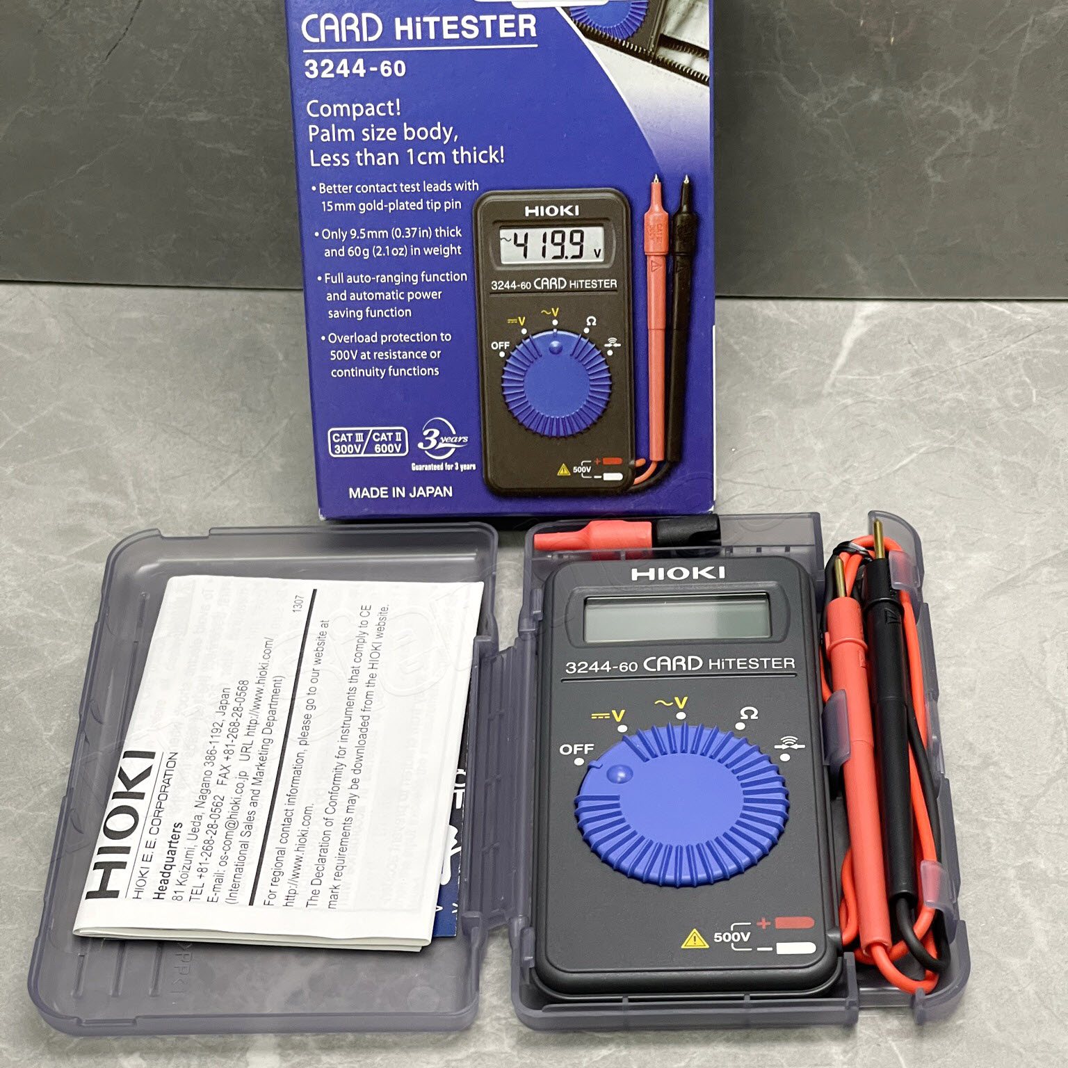 ดิจิตอลมัลติมิเตอร์ แบบพกพา DIGITAL MULTIMETER (HIOKI) 3244-60 (AC/DC 500V)