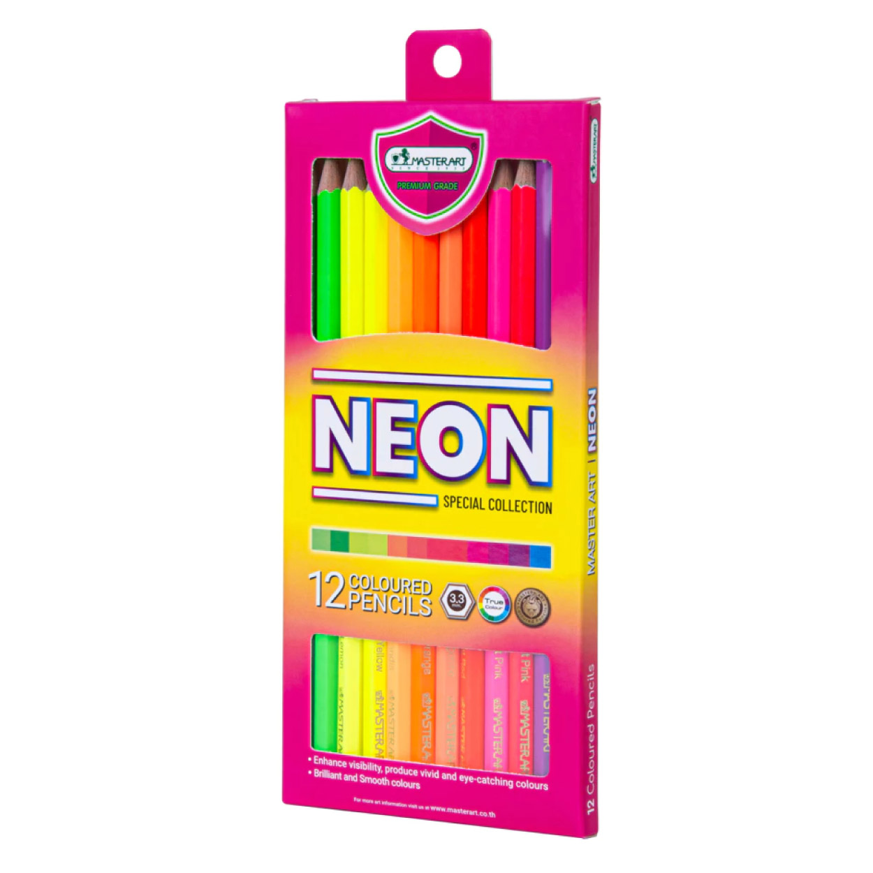 สีไม้ ดินสอสีไม้ Master Art 12 สี รุ่น นีออน Neon Special collection