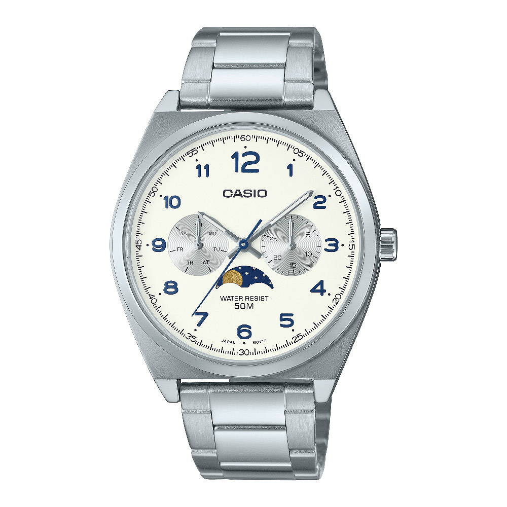 CASIO รุ่น MTP-M300D-7AVDF สายสแตนเลสสีเงิน สินค้าใหม่ ของเเท้ รับประกันศูนย์ CMG 1 ปี