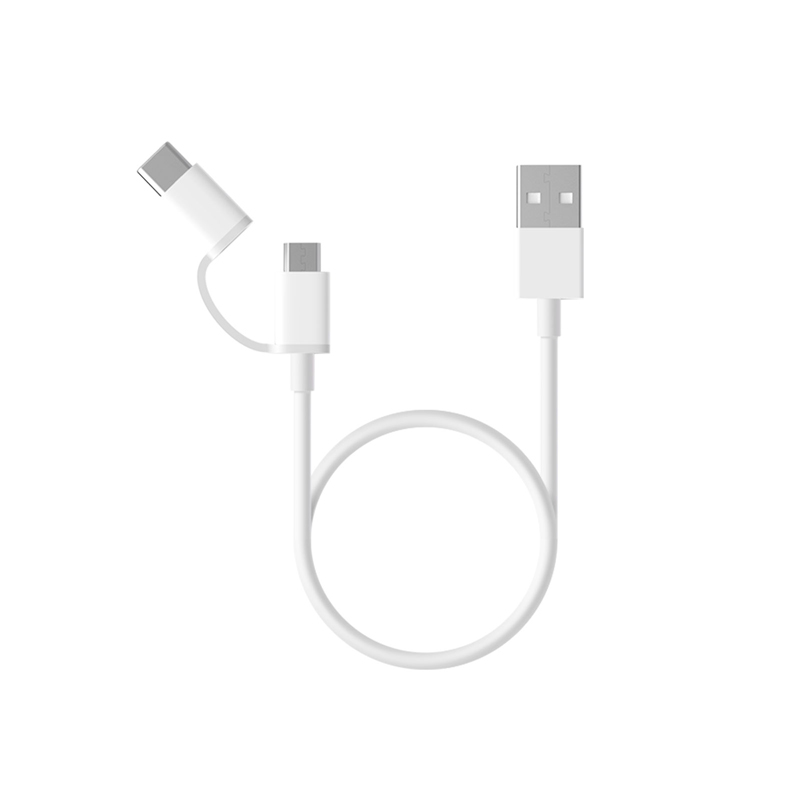Xiaomi Mi 2-in-1 USB Cable Micro USB to Type C (100CM) - White ประกันศูนย์ไทย