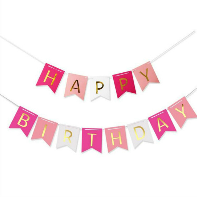 ธงราวสี่เหลี่ยมHAPPY BIRTHDAY (ตัวทอง)