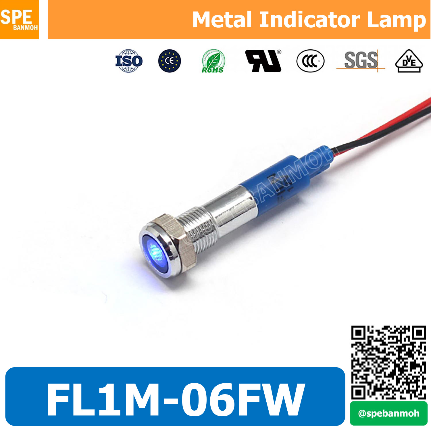 [ 2ชิ้น ] FL1M-06FW Ø6 24V หลอดหน้าปัด กันน้ำ IP67 หลอดสัญญาณไฟ หลอดไฟสัญญาณ 6มม Waterprooof Indicator Lam หลอดไฟกันน้ำ 6 mm หลอดตู้คอนโทรล Control Lamp Pilot Lamp 6mm หลอดไฟสแดงสถานะ หลอดไฟเตือน แสดงการทำงาน